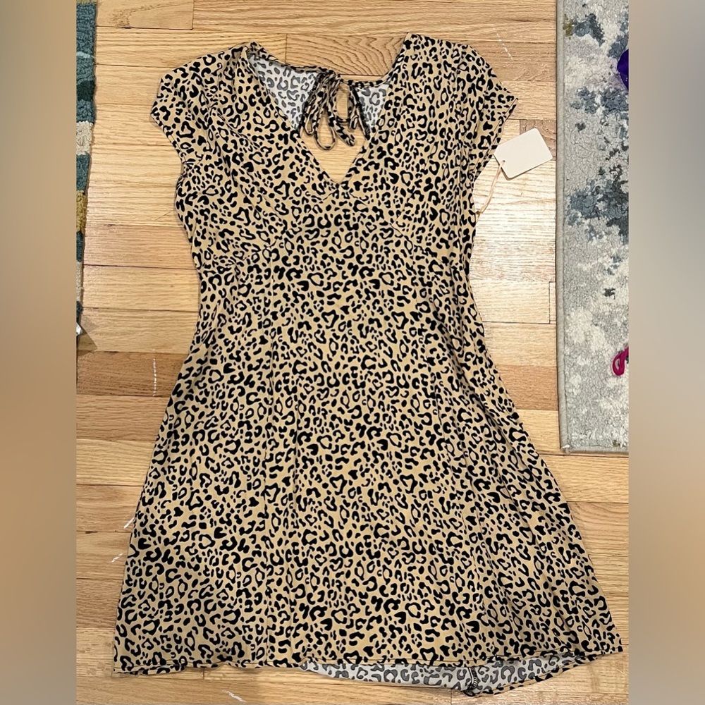 Cheetah V-Neck Dress.